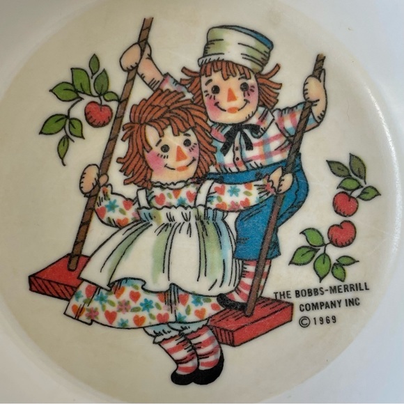 Vintage Raggedy Ann and Andy 1960s Nesting Bowls Melamine 60s Bobbs-Merrill - Picture 5 of 9